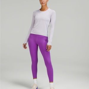 Lululemon fast and free high rise tight 25” cobalt blue EUC leggings gym bold